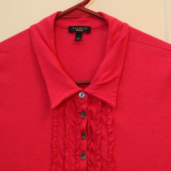 Talbots ruffle bib polo - Picture 4 of 4